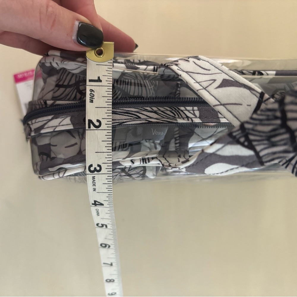 Vera Bradley 4pc Cosmetic Organizer Clear Bag with 3 Quilted Interior Bags Grey - Picture 9 of 9
